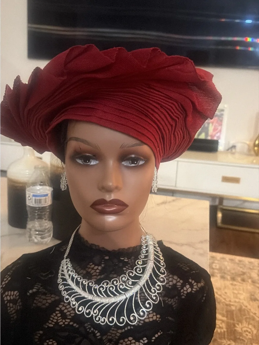 Red Women's Headwrap Turban - Fashion Accessory